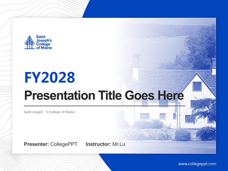 Saint Joseph’S College of Maine Academic Presentation/Research Findings Report PPT Template4:3 ratio PPT effect preview image5