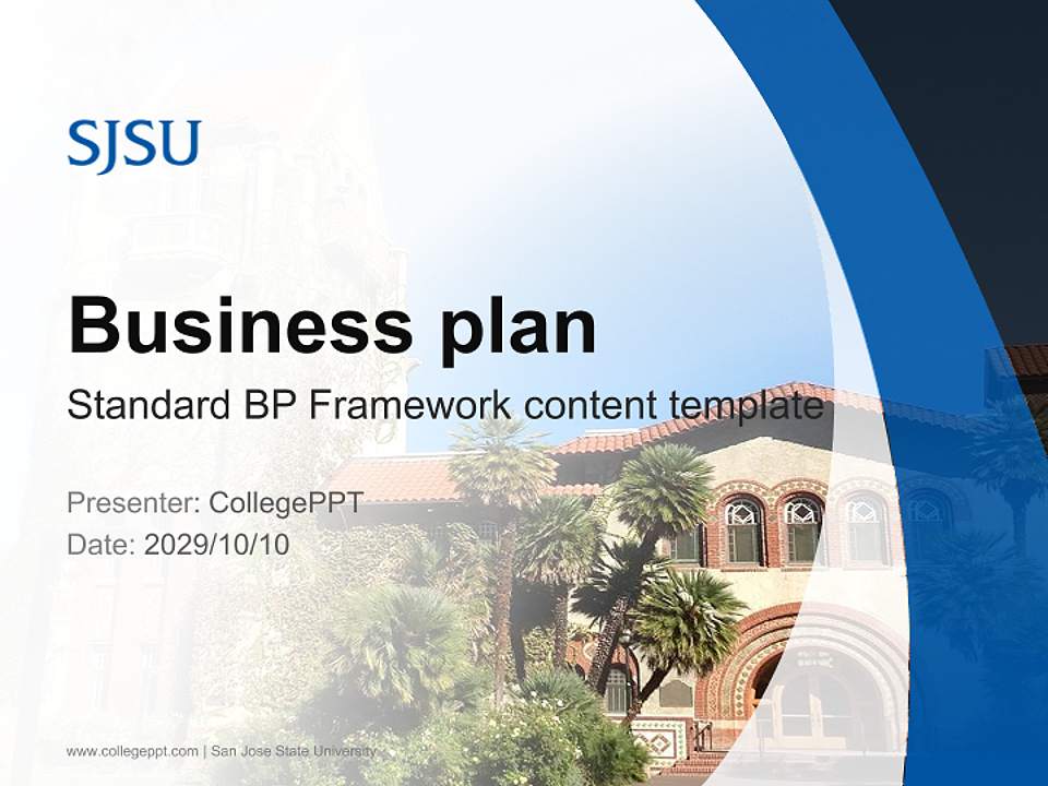 San Jose State University Competition/Entrepreneurship Contest PPT Template4:3 ratio PPT effect preview image9