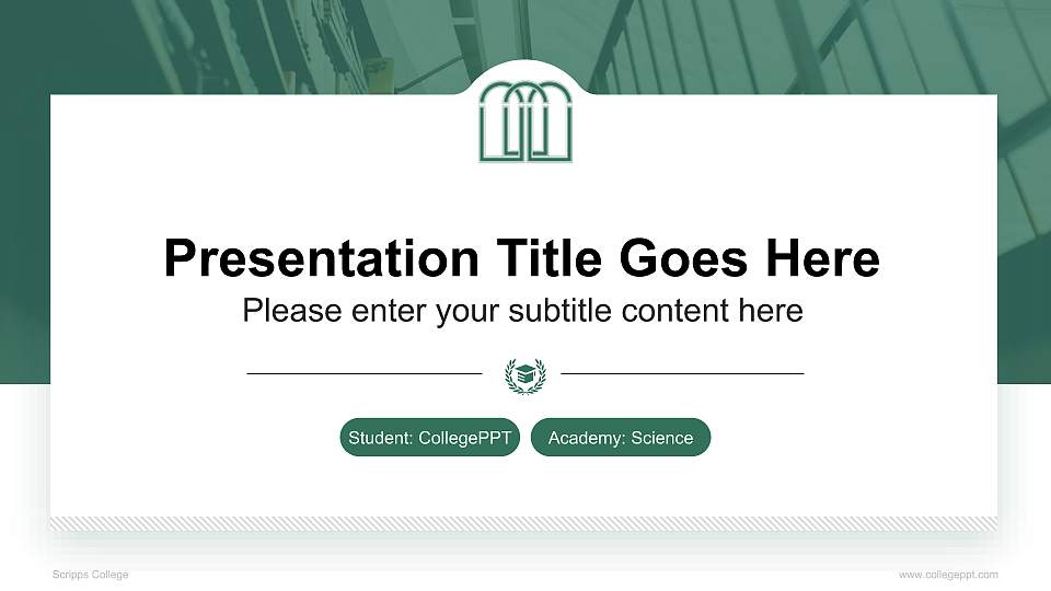 Scripps College National Scholarship Defense PPT Template16:9 ratio PPT effect preview image