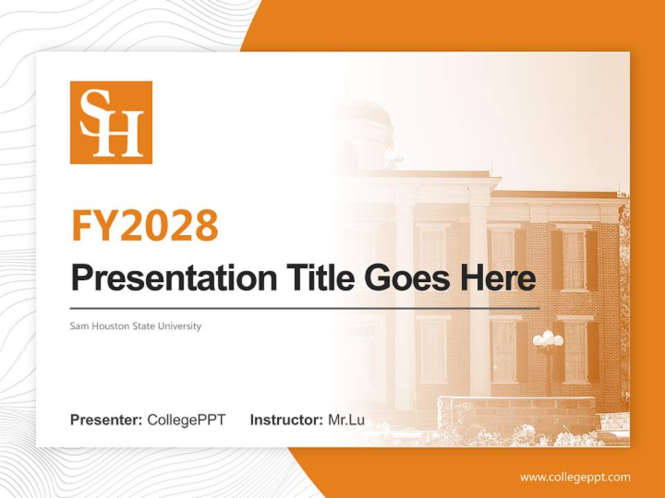 Sam Houston State University Academic Presentation/Research Findings Report PPT Template4:3 ratio PPT effect preview image5