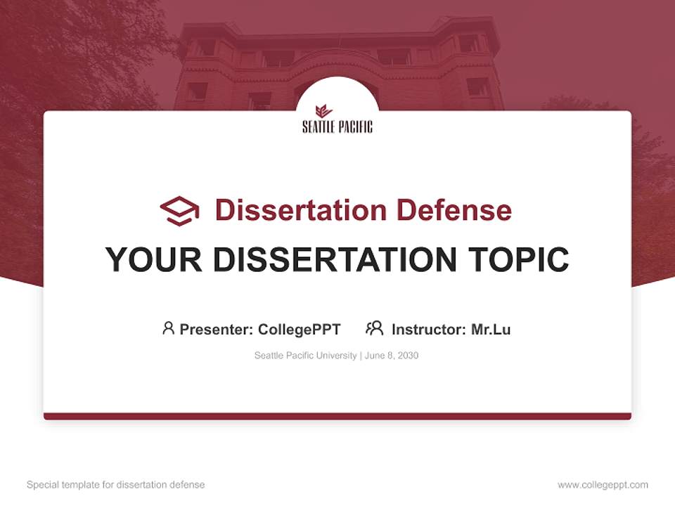 Seattle Pacific University Graduation Thesis Defense PPT Template4:3 ratio PPT effect preview image7
