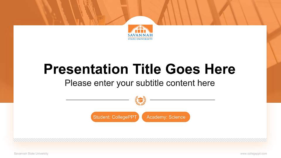 Savannah State University National Scholarship Defense PPT Template16:9 ratio PPT effect preview image