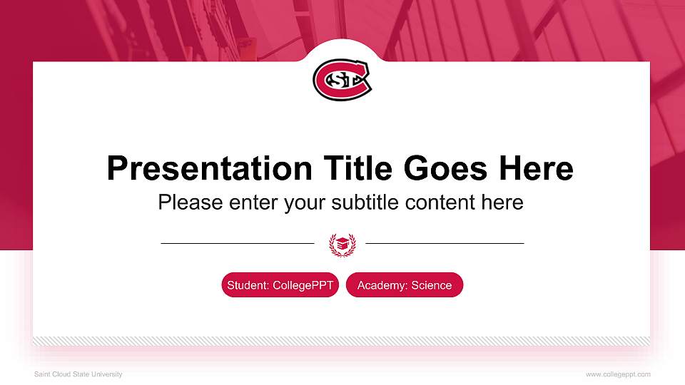 Saint Cloud State University National Scholarship Defense PPT Template16:9 ratio PPT effect preview image