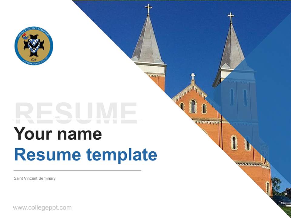 Saint Vincent Seminary Resume PPT Template4:3 ratio PPT effect preview image5