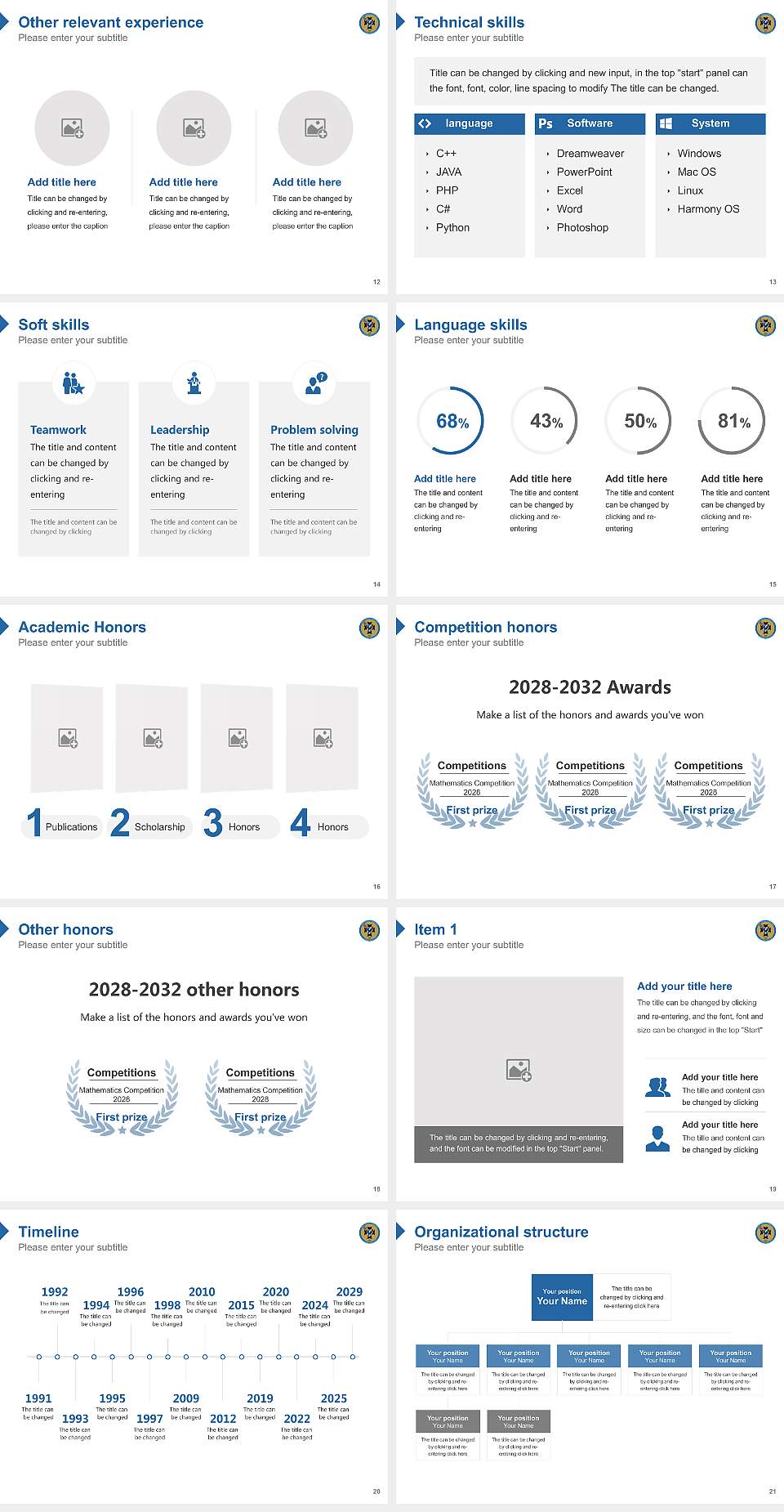 Saint Vincent Seminary Resume PPT Template4:3 ratio PPT effect preview image3