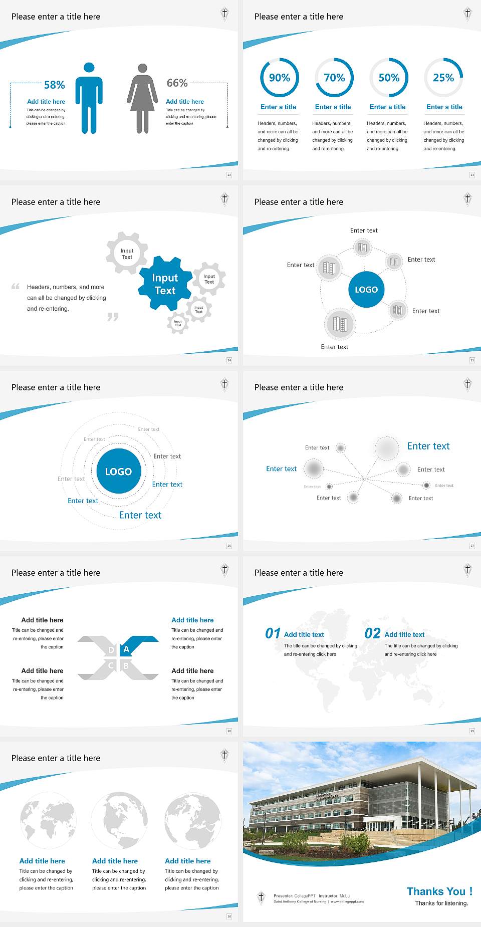 Saint Anthony College of Nursing Course/Courseware Creation PPT Template4:3 ratio PPT effect preview image4