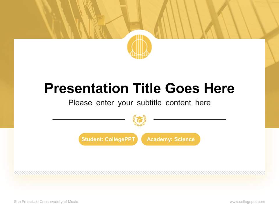 San Francisco Conservatory of Music National Scholarship Defense PPT Template4:3 ratio PPT effect preview image4