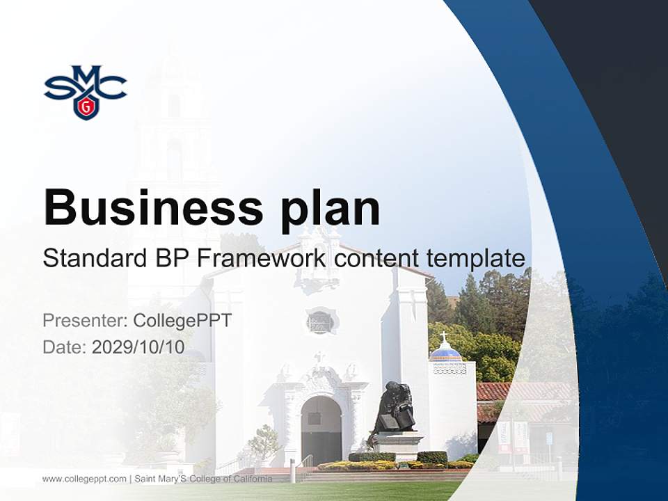 Saint Mary’S College of California Competition/Entrepreneurship Contest PPT Template4:3 ratio PPT effect preview image9