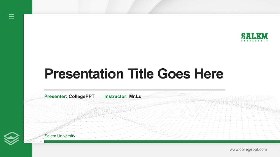 Salem University Thesis Proposal/Graduation Defense PPT Template16:9 ratio PPT effect preview image