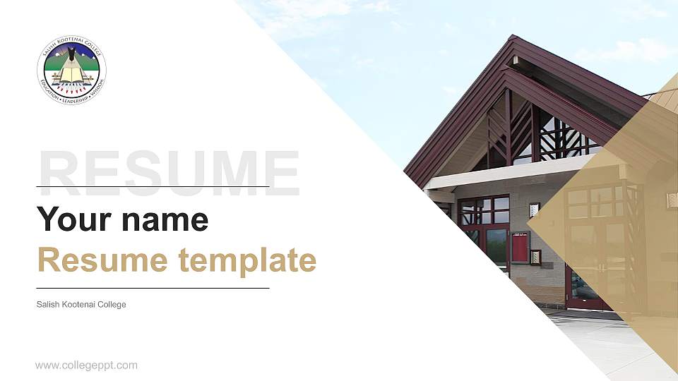 Salish Kootenai College Resume PPT Template16:9 ratio PPT effect preview image