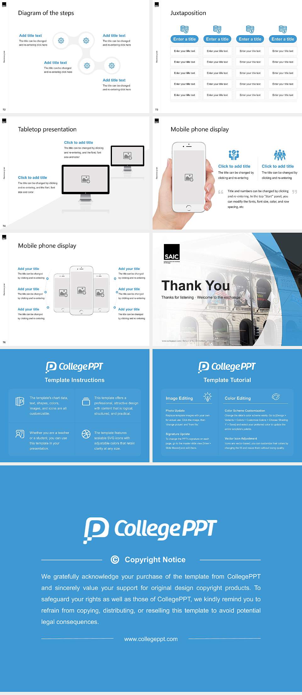 School of the Art Institute of Chicago Competition/Entrepreneurship Contest PPT Template4:3 ratio PPT effect preview image9