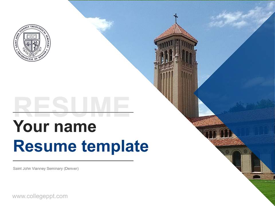 Saint John Vianney Seminary (Denver) Resume PPT Template4:3 ratio PPT effect preview image5