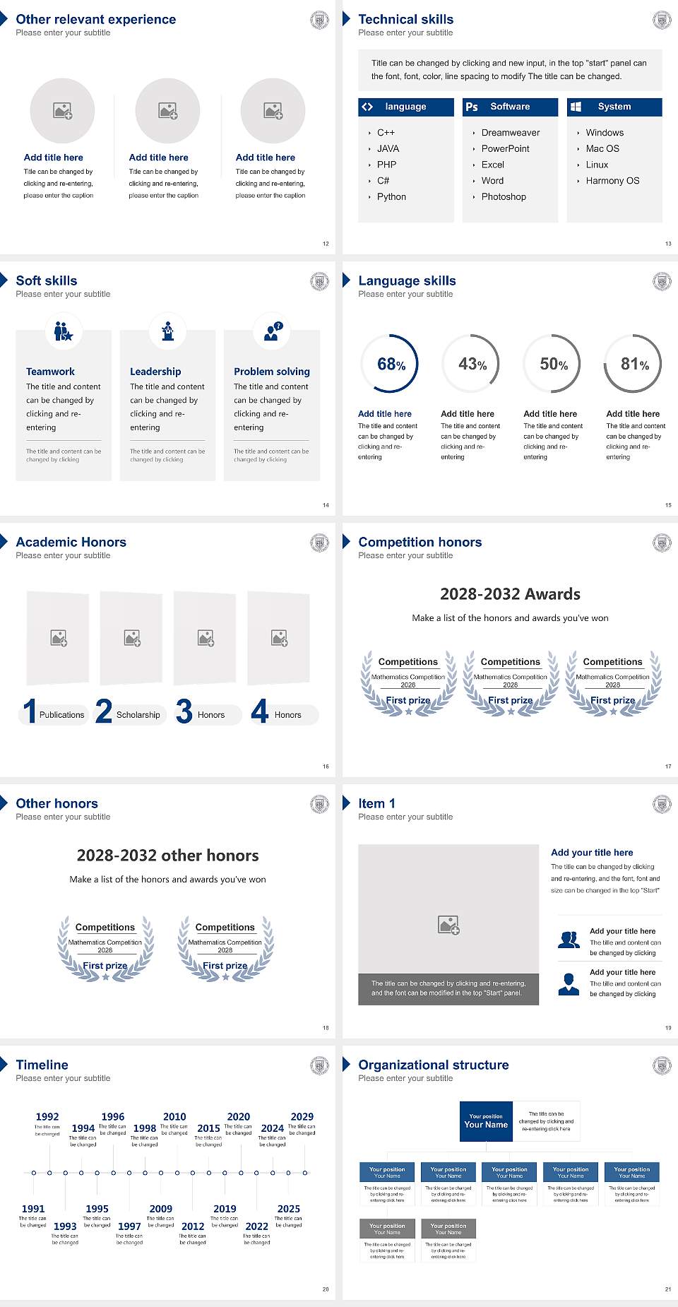 Saint John Vianney Seminary (Denver) Resume PPT Template4:3 ratio PPT effect preview image3