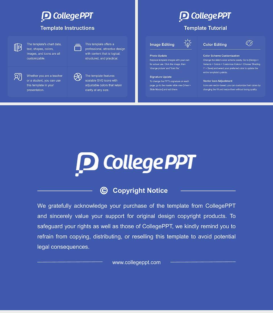 Salem College Course/Courseware Creation PPT Template4:3 ratio PPT effect preview image5