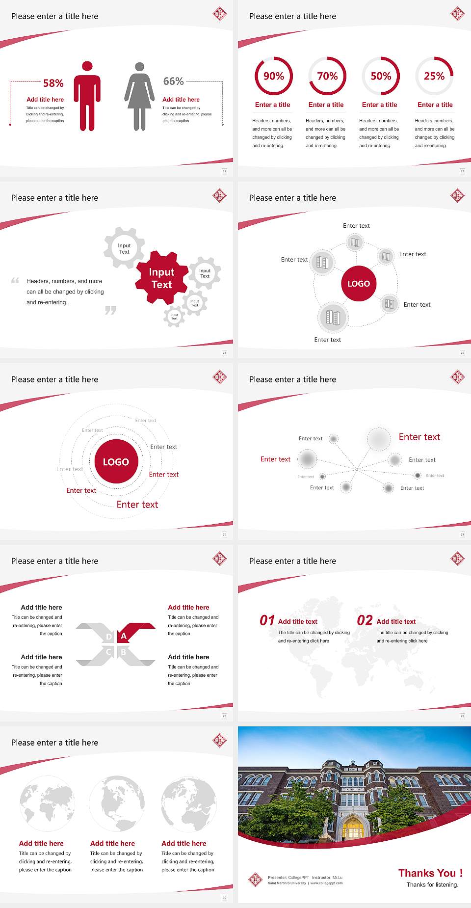 Saint Martin’S University Course/Courseware Creation PPT Template4:3 ratio PPT effect preview image4