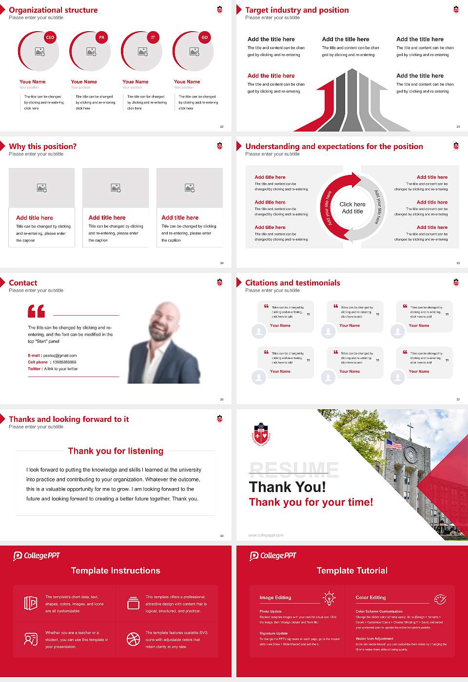 Saint Johns University Resume PPT Template16:9 ratio PPT effect preview image4