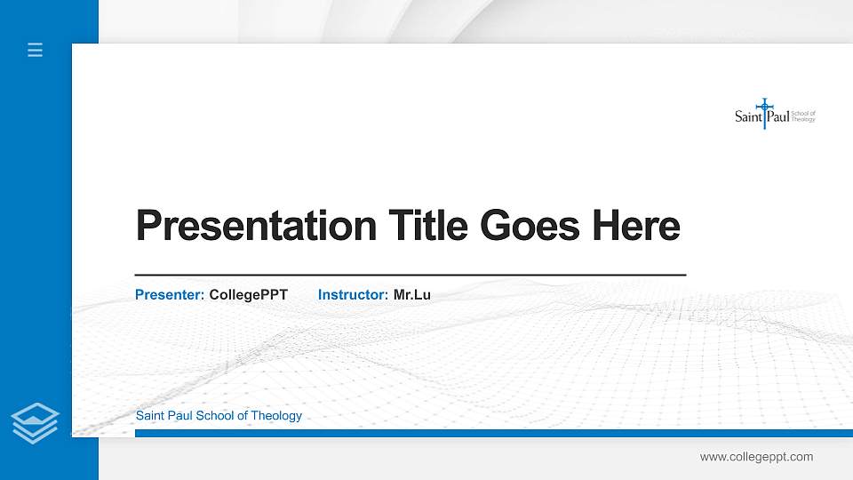 Saint Paul School of Theology Thesis Proposal/Graduation Defense PPT Template16:9 ratio PPT effect preview image