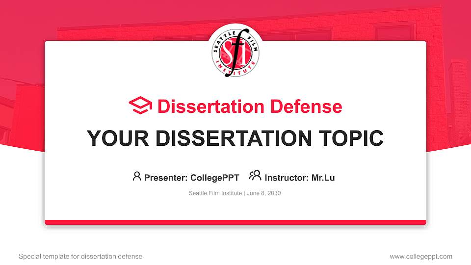 Seattle Film Institute Graduation Thesis Defense PPT Template16:9 ratio PPT effect preview image