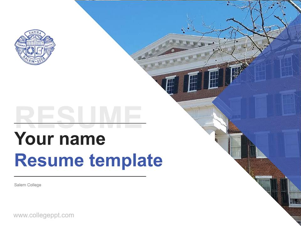 Salem College Resume PPT Template4:3 ratio PPT effect preview image5