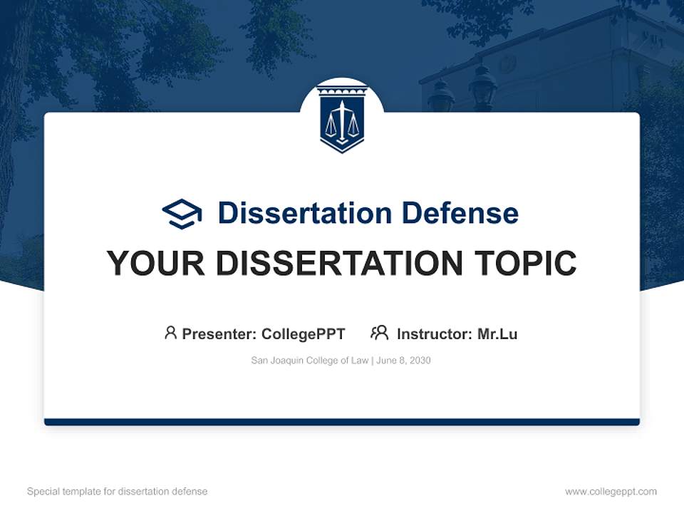 San Joaquin College of Law Graduation Thesis Defense PPT Template4:3 ratio PPT effect preview image7