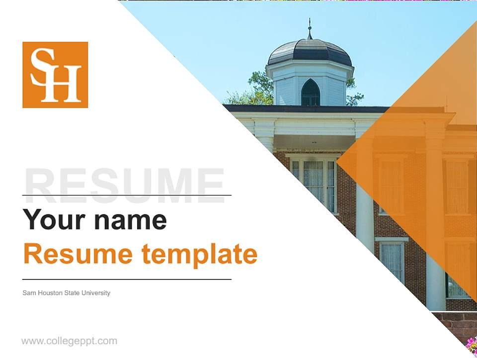 Sam Houston State University Resume PPT Template4:3 ratio PPT effect preview image5
