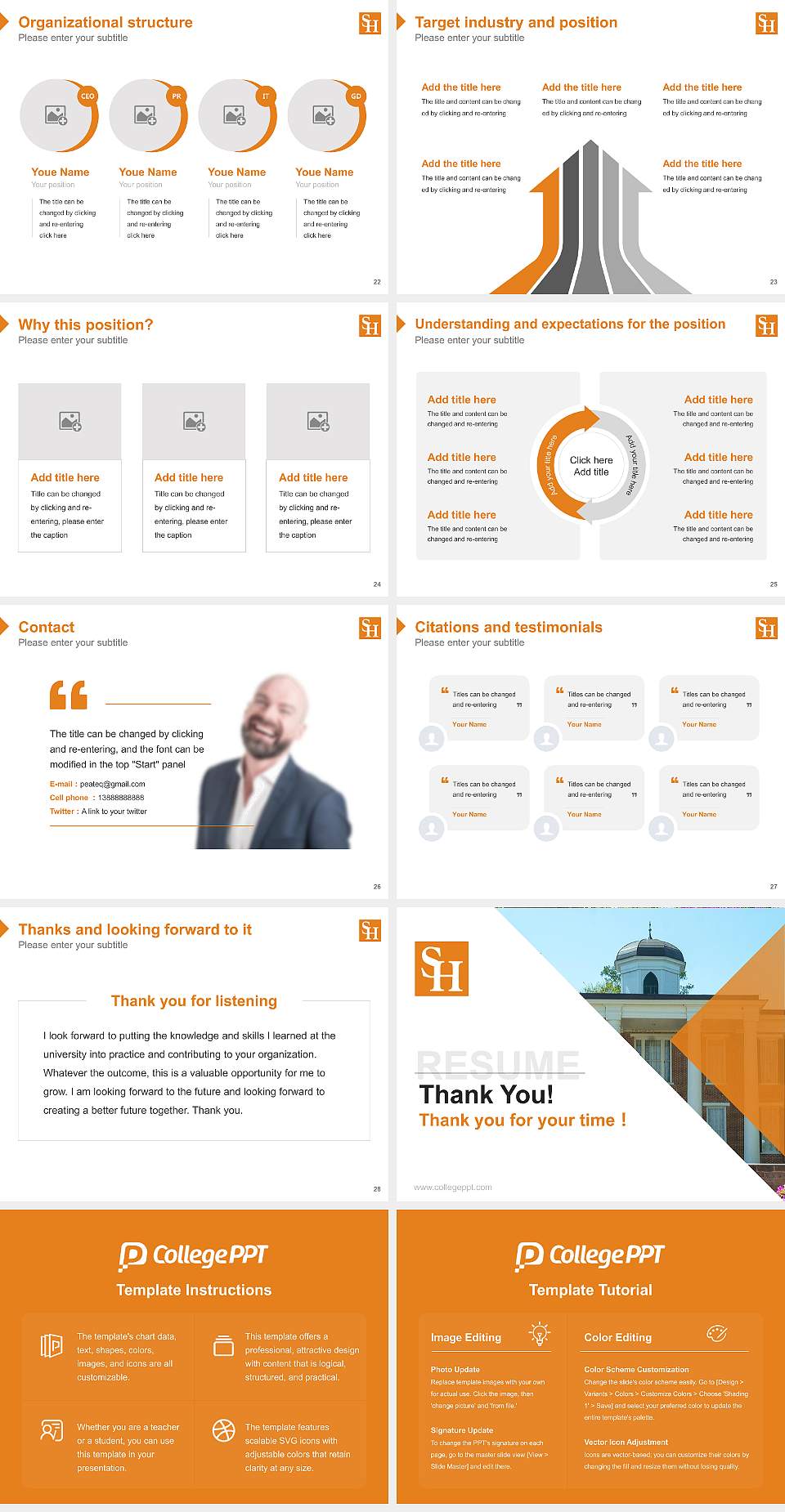 Sam Houston State University Resume PPT Template4:3 ratio PPT effect preview image4