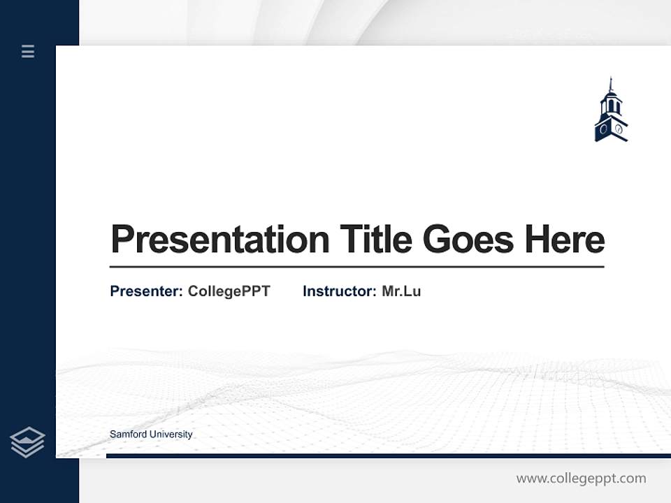 Samford University Thesis Proposal/Graduation Defense PPT Template4:3 ratio PPT effect preview image5