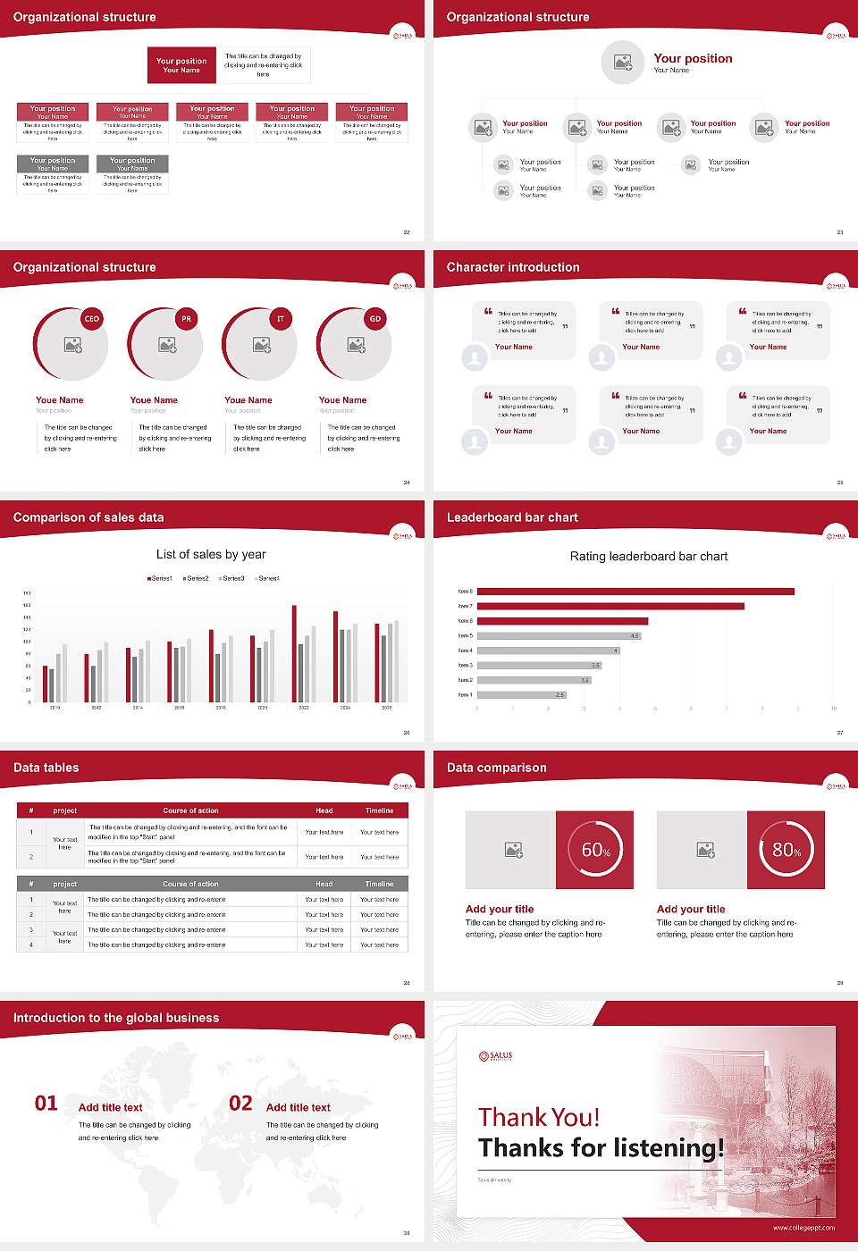 Salus University Academic Presentation/Research Findings Report PPT Template16:9 ratio PPT effect preview image4