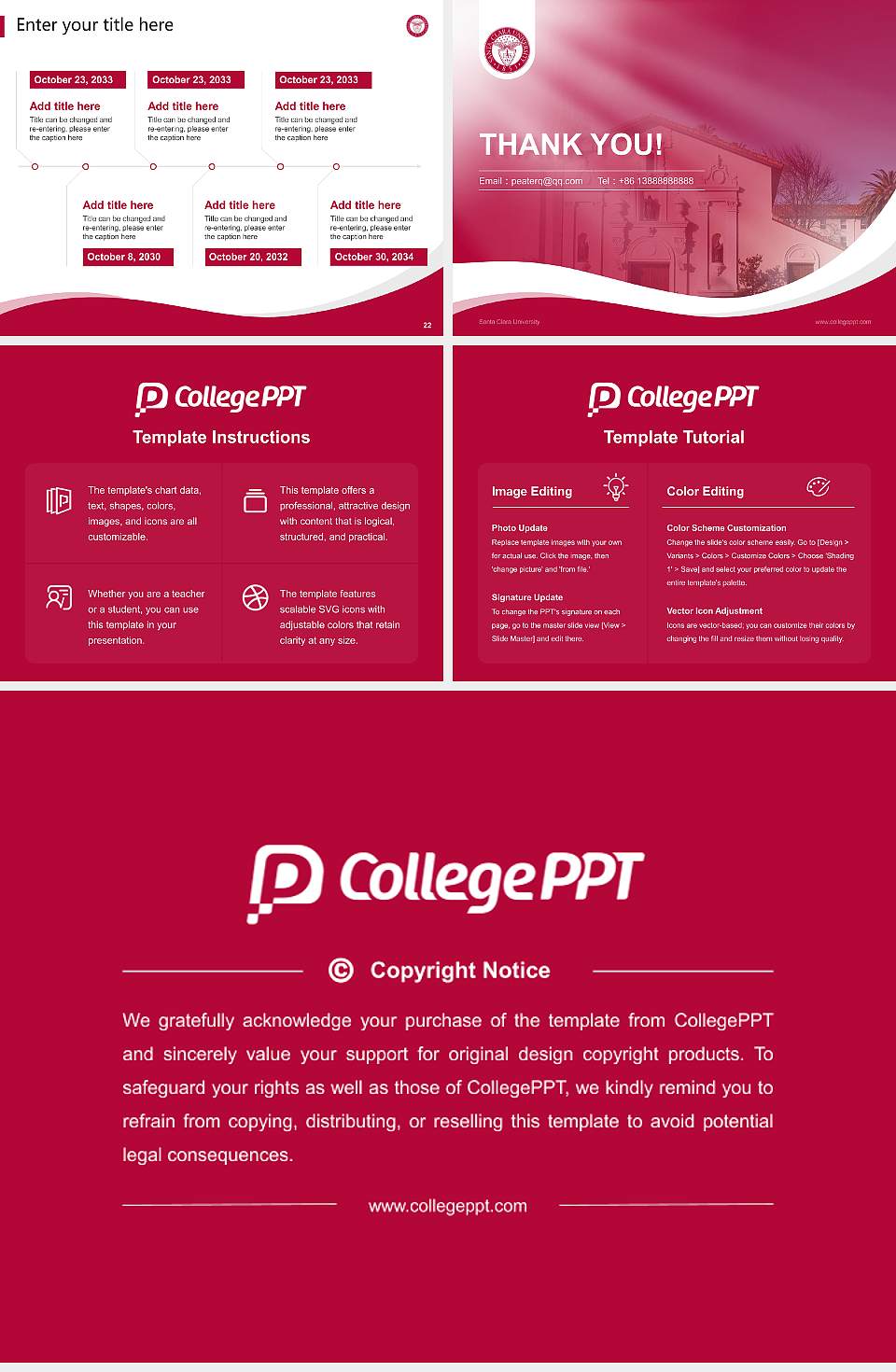 Santa Clara University Lecture Sharing and Networking Event PPT Template4:3 ratio PPT effect preview image4