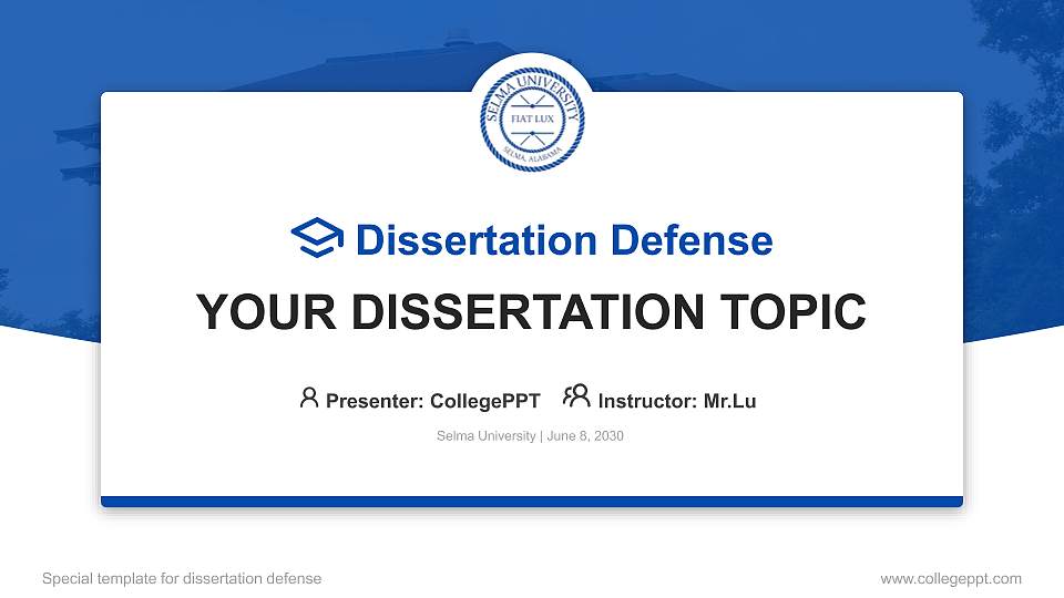 Selma University Graduation Thesis Defense PPT Template16:9 ratio PPT effect preview image