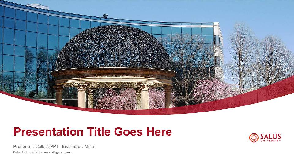 Salus University Course/Courseware Creation PPT Template16:9 ratio PPT effect preview image