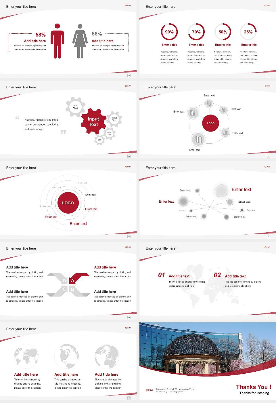 Salus University Course/Courseware Creation PPT Template16:9 ratio PPT effect preview image4