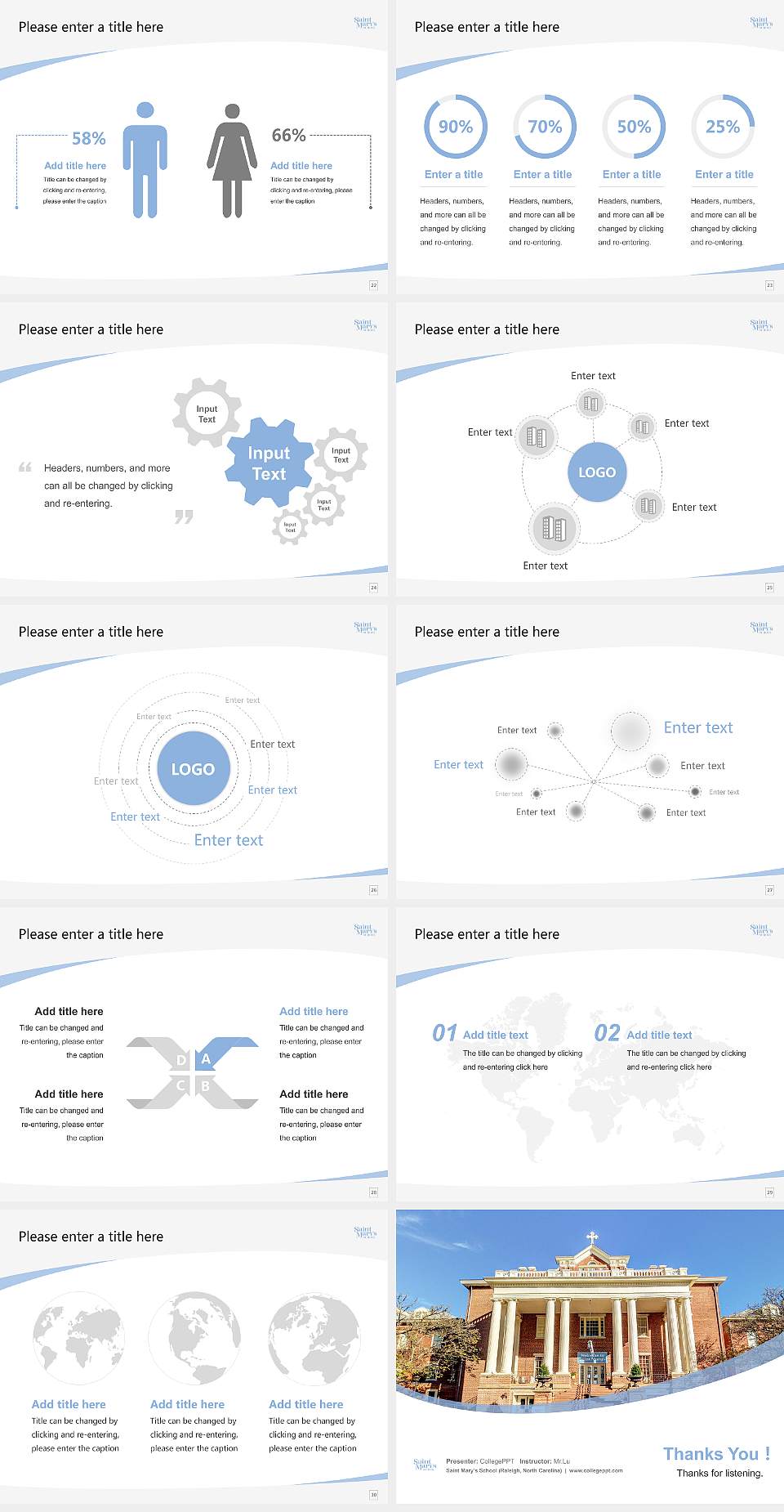 Saint Mary’s School (Raleigh, North Carolina) Course/Courseware Creation PPT Template4:3 ratio PPT effect preview image4