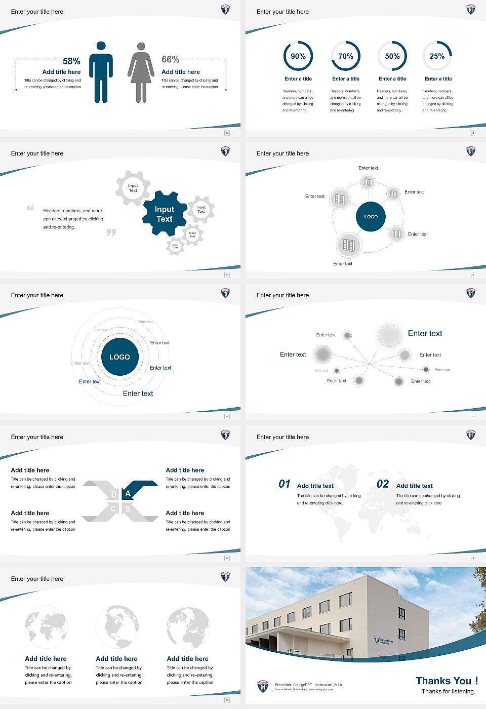 Samuel Merritt University Course/Courseware Creation PPT Template16:9 ratio PPT effect preview image4