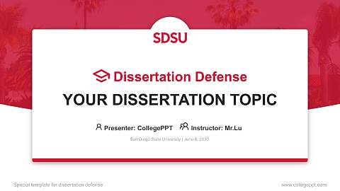 San Diego State University Graduation Thesis Defense PPT Template