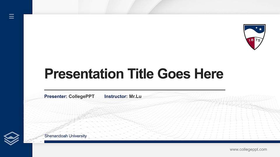 Shenandoah University Thesis Proposal/Graduation Defense PPT Template16:9 ratio PPT effect preview image