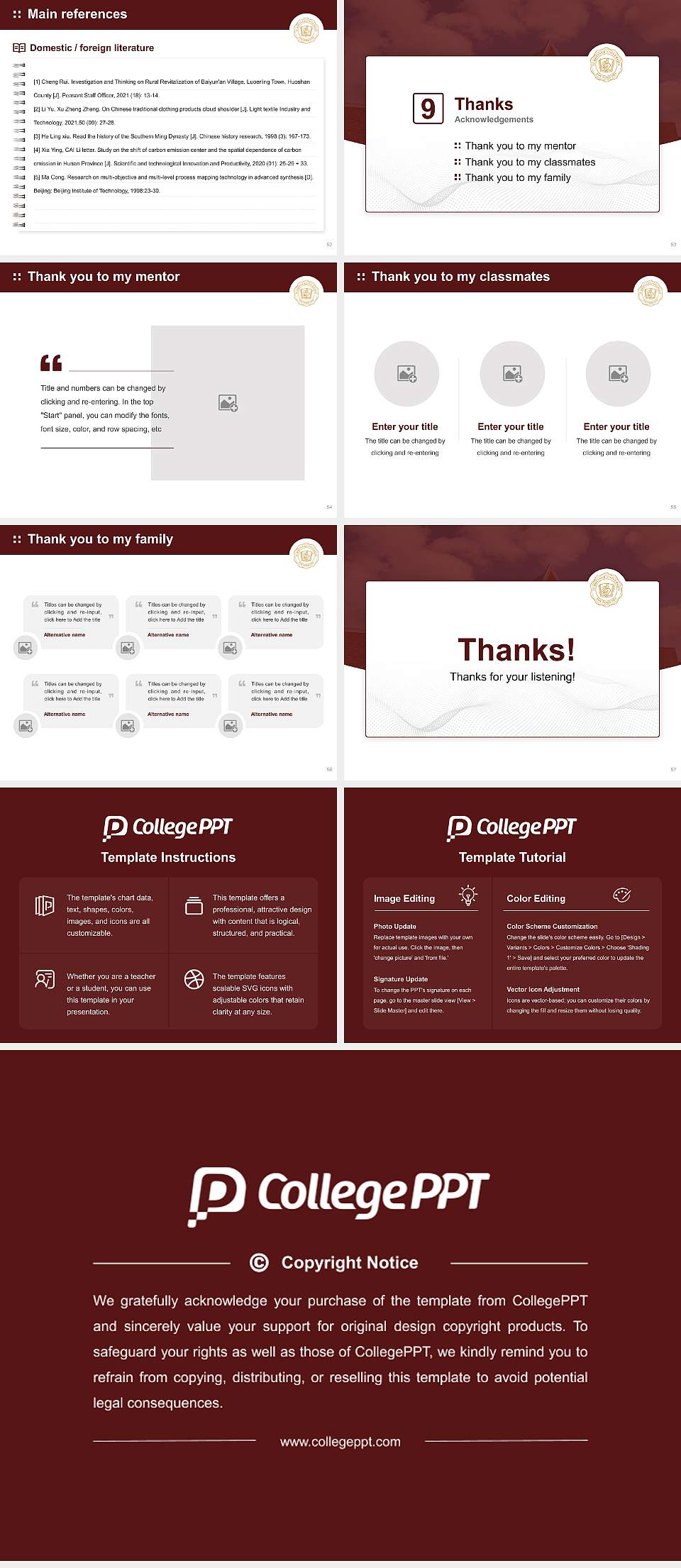 Schreiner University Graduation Thesis Defense PPT Template4:3 ratio PPT effect preview image7
