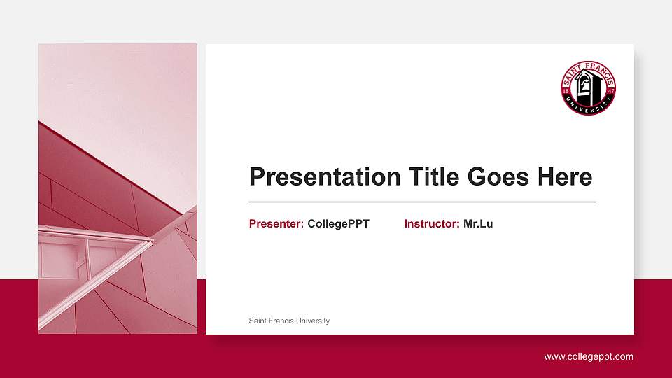 Saint Francis University General Purpose PPT Template16:9 ratio PPT effect preview image