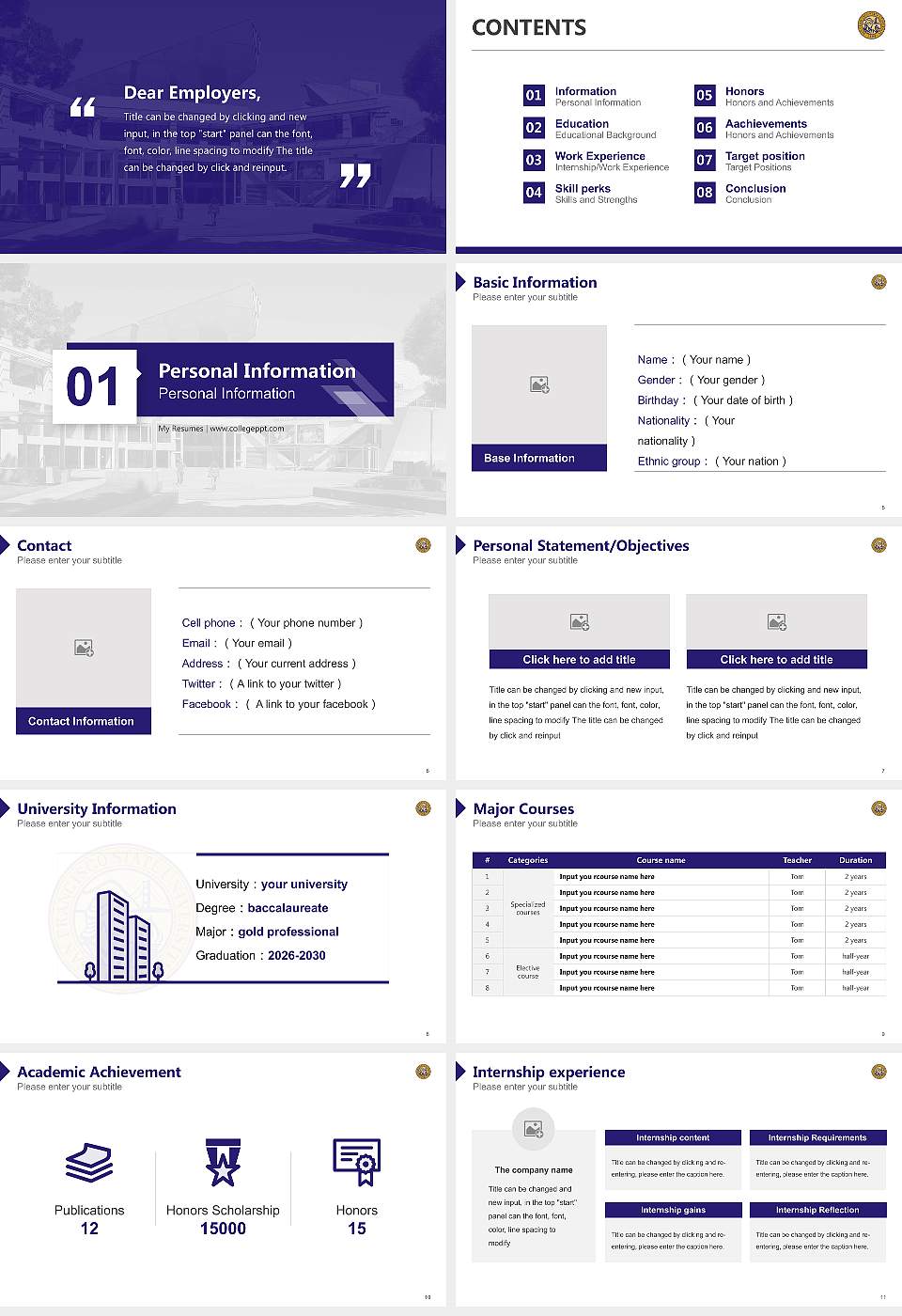 San Francisco State University Resume PPT Template16:9 ratio PPT effect preview image2