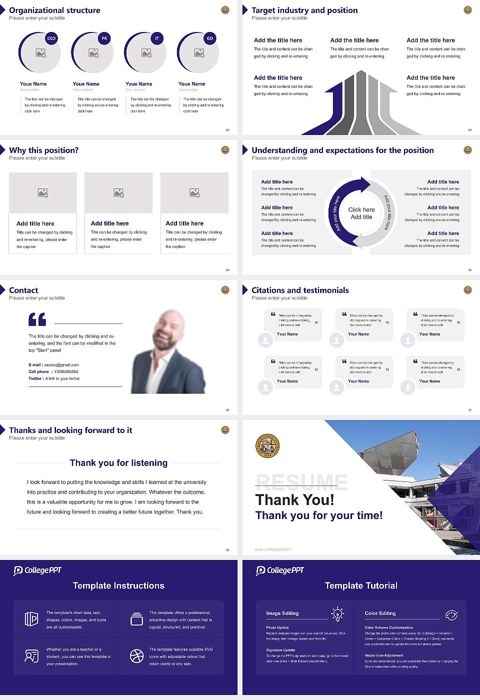 San Francisco State University Resume PPT Template16:9 ratio PPT effect preview image4