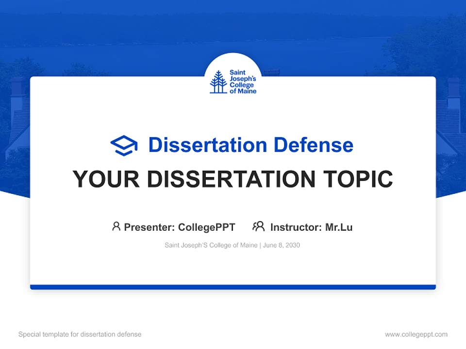 Saint Joseph’S College of Maine Graduation Thesis Defense PPT Template4:3 ratio PPT effect preview image7