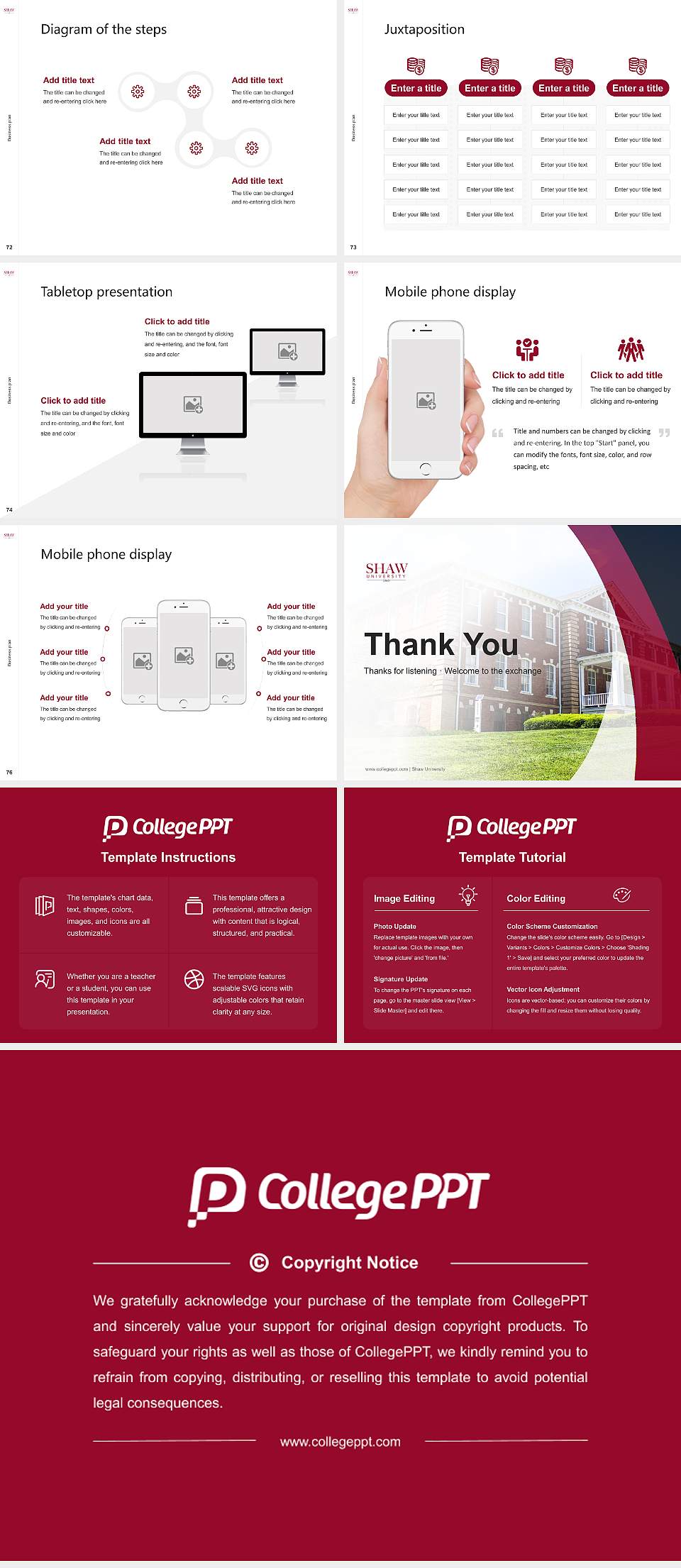 Shaw University Competition/Entrepreneurship Contest PPT Template4:3 ratio PPT effect preview image9
