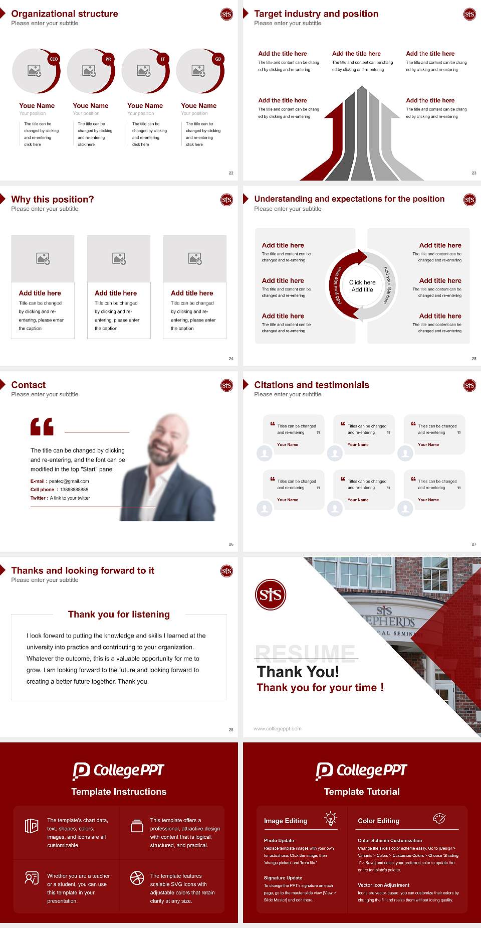 Shepherds Theological Seminary Resume PPT Template4:3 ratio PPT effect preview image4