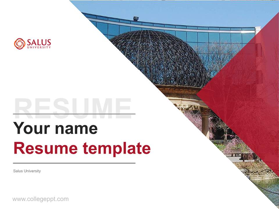 Salus University Resume PPT Template4:3 ratio PPT effect preview image5