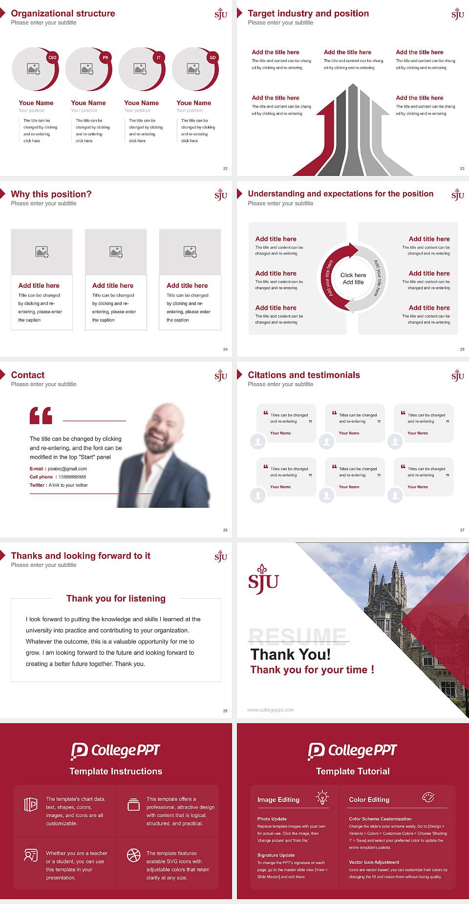 Saint Joseph’S University Resume PPT Template4:3 ratio PPT effect preview image4