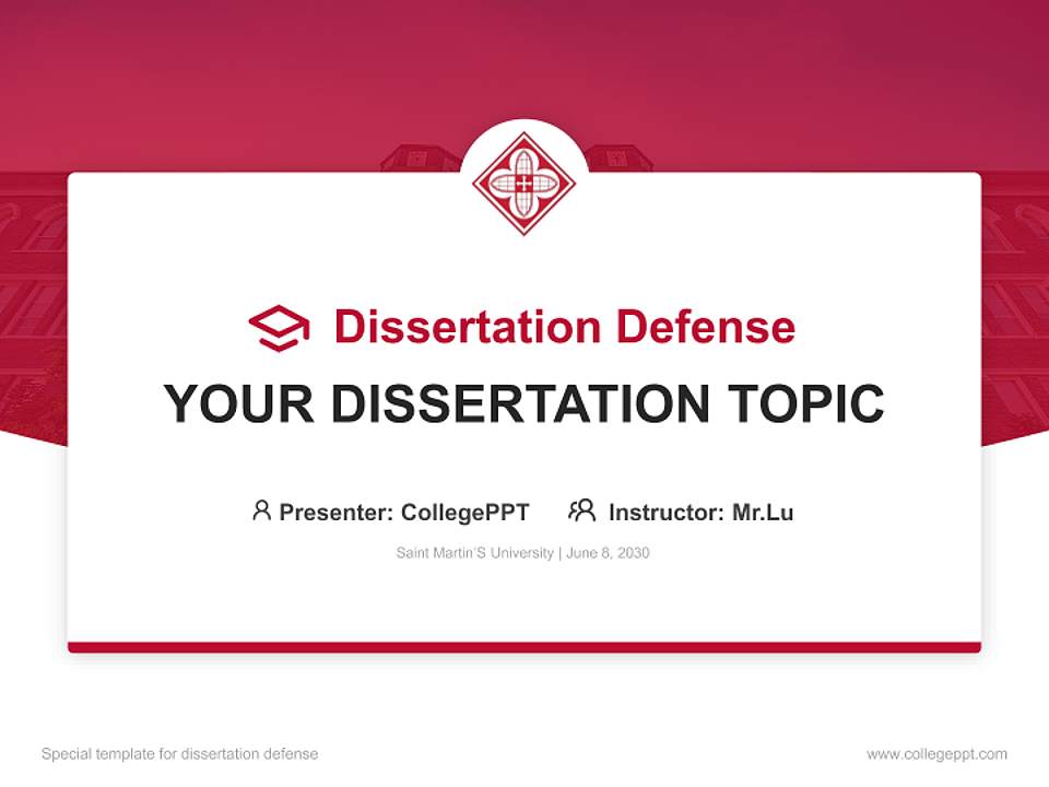 Saint Martin’S University Graduation Thesis Defense PPT Template4:3 ratio PPT effect preview image7