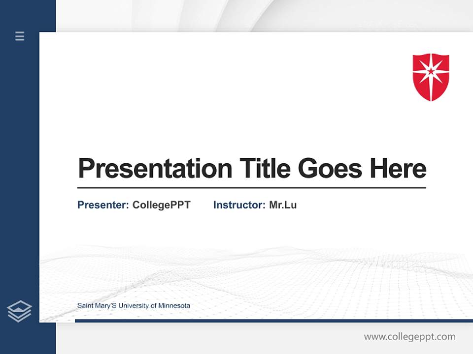 Saint Mary’S University of Minnesota Thesis Proposal/Graduation Defense PPT Template4:3 ratio PPT effect preview image5