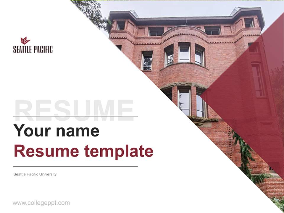 Seattle Pacific University Resume PPT Template4:3 ratio PPT effect preview image5