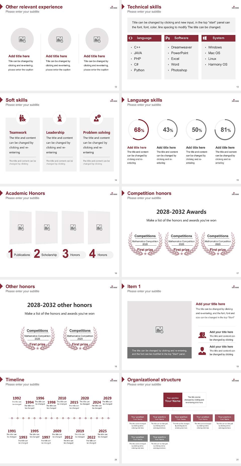 Seattle Pacific University Resume PPT Template4:3 ratio PPT effect preview image3