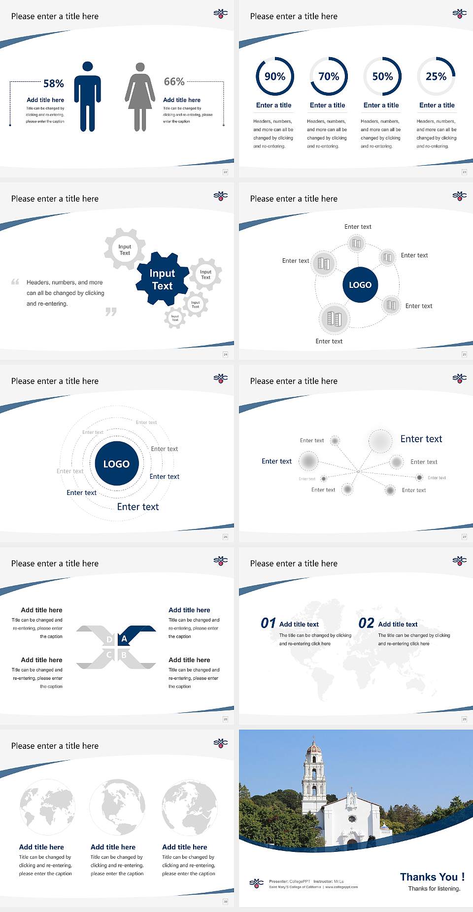 Saint Mary’S College of California Course/Courseware Creation PPT Template4:3 ratio PPT effect preview image4